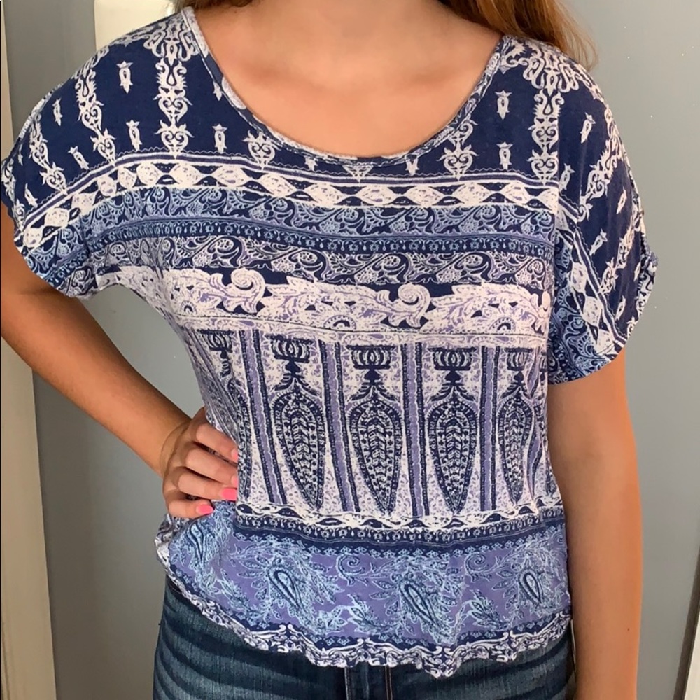 Patterned crop top with open back